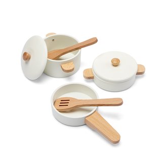 Wooden pan set (white)